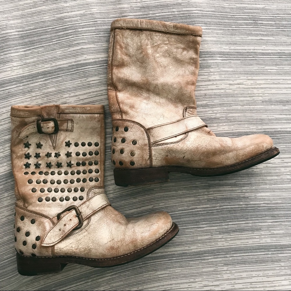 WORN ONCE! Bed Stu wacky harness cowgirl boots